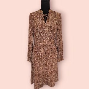 H&M Leopard Print Long Sleeve Dress